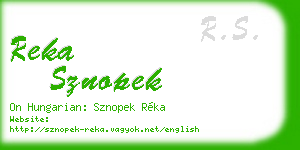 reka sznopek business card